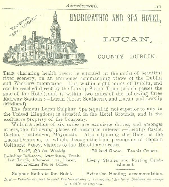 lucan spa hotel irish tourist development